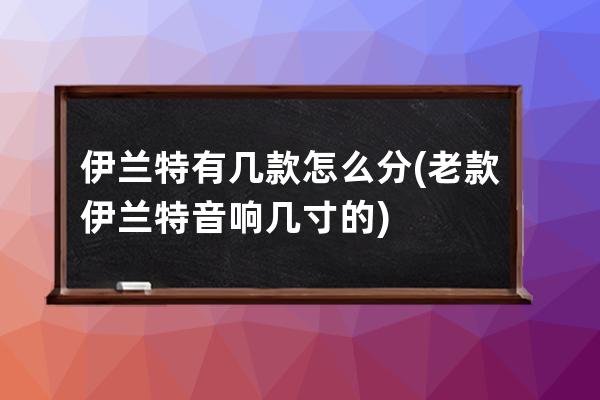 伊兰特有几款怎么分(老款伊兰特音响几寸的)