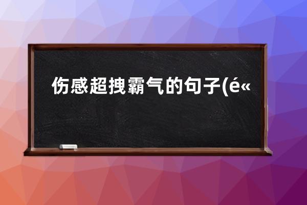 伤感超拽霸气的句子(高冷孤独霸气伤感句子)