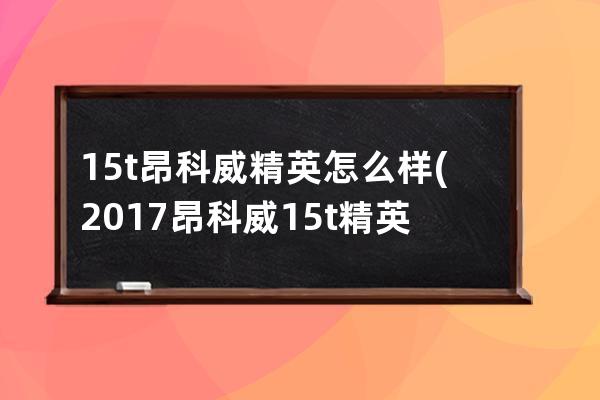 15t昂科威精英怎么样(2017昂科威15t精英版)